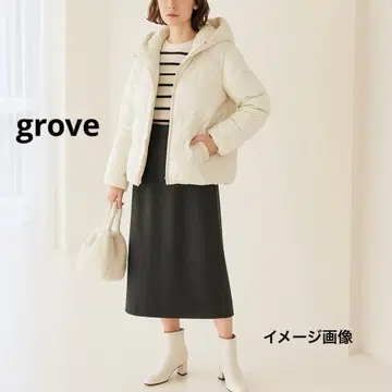 grove 스티치리스 다운 코트 M 화이트 ALLIED 사용 포근함