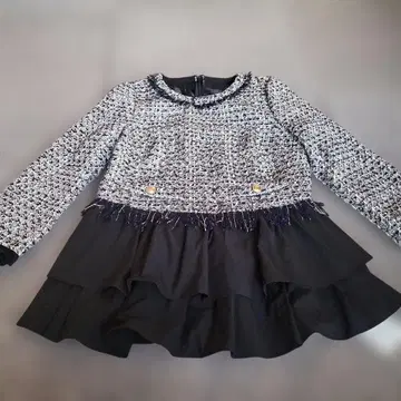 JUSGLITTY 트위드 티어드 풀오버