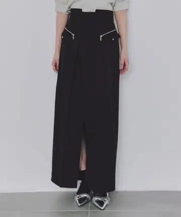 UNITED TOKYO 턱 프레스 타이트 스커트 롱 스커트