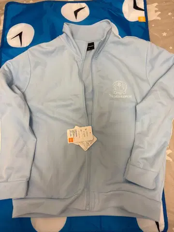 라이트 블루 풀 집업 저지 도라에몽