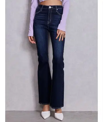 미사용 새상품 GYDA 제이다 하이웨스트 BASIC 플레어 데님 팬츠