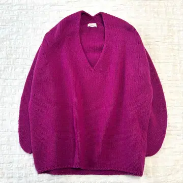 [ 새상품급 ] 이에나 IENA 홀가먼트 V넥 니트 일본제 퍼플