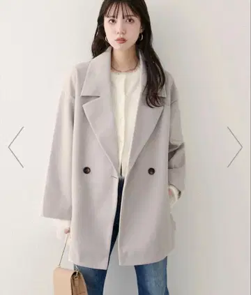 택 포함 미사용 새상품 내추럴 꾸뛰르 니트 모사 미들 기장 테일러 코트