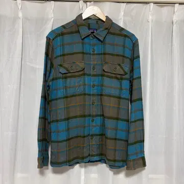 patagonia 오가닉 코튼 플란넬 셔츠 M 체크 무늬 구제 의류
