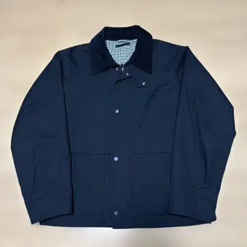 유니클로 유틸리티 숏 블루종 블랙 코듀로이 옷깃 XL