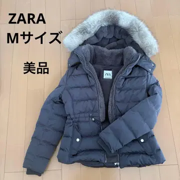 ZARA 그레이 다운 코트 보아, 퍼 포함