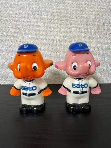 사토짱 피규어 세트 오렌지 핑크 저금통