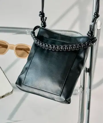 핸들 인조 가죽 미니 숄더