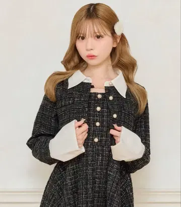 [ 세트 착용 가능 ] apres jour 트위드 숏 자켓