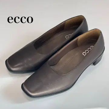 ecco 에코 천연 가죽 가죽 로우힐 펌프스 스퀘어토 컴포트