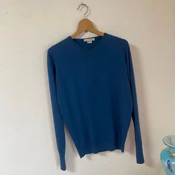 JHON SMEDLEY 긴팔 V넥 니트 블루