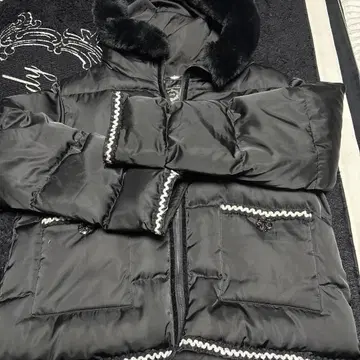 블랙 퍼(fur) 부착 다운 자켓