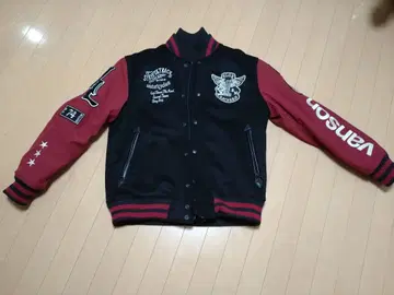 vanson 바시티 자켓 블랙/레드