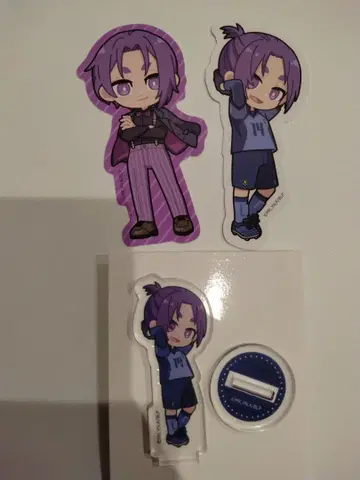 블루 록 아크릴 스탠드 다이컷 스티커 미카게 레오