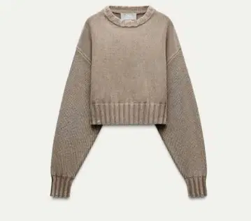 ZARA 상하이 에디션 베이지 크롭 스웨터