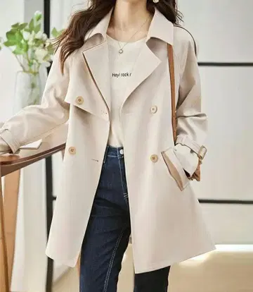 스프링 트렌치코트 라이트 베이지 L