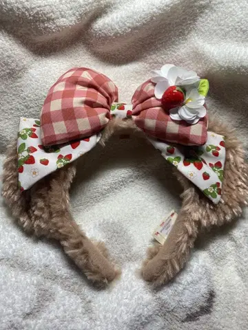 하트 펠트 스트로베리 기프트 셰리메이 머리띠 딸기