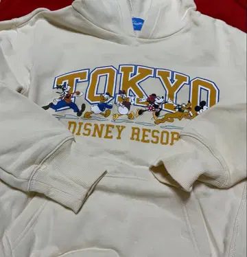 도쿄 디즈니 리조트 화이트 속기모 후드티 M