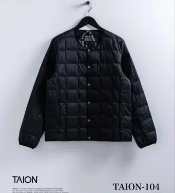 TAION 크루넥 버튼 이너 다운 자켓 블랙 M 사이즈