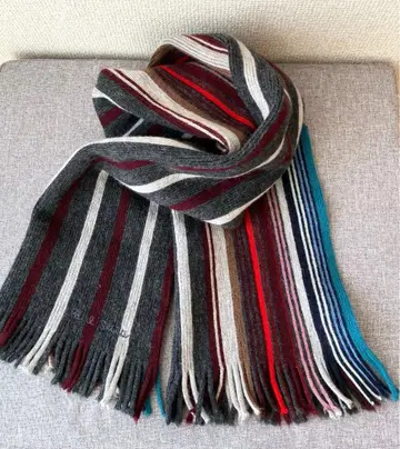 Paul Smith 폴스미스 스트라이프 머플러 양모 100% 새상품급