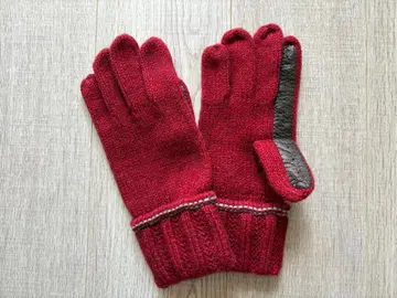 새상품 고급 신사 니트 장갑 100% 울과 천연 가죽 그로브 남성용