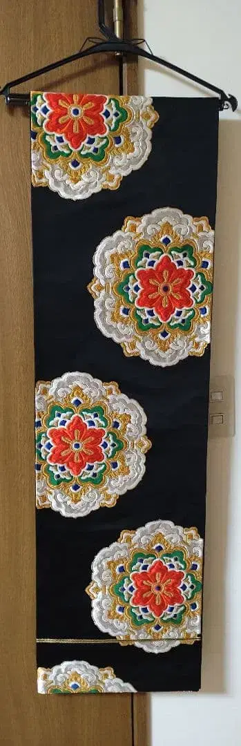 블랙 베이스 후리소데용 후쿠로 오비