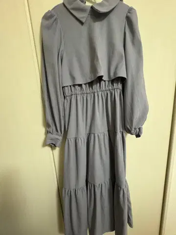 새상품급 스카이블루 크롭 디자인 롱 원피스