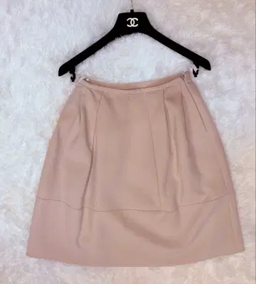 FOXEY 폭시 핑크 베이지 플레어 스커트 38