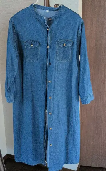 데님 긴팔 셔츠 원피스