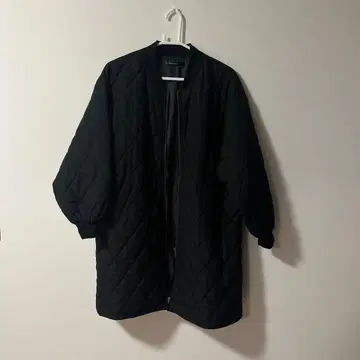 블랙 퀼팅 봄버 자켓