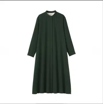 무인양품 이번 시즌 신상 양면 기모 플란넬 스탠드 카라 긴팔 원피스 M