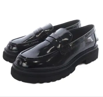 루탈론 블랙 로퍼 통굽 밑창