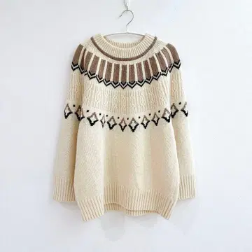 [ 새상품급 ] 놈브르 임페어 셰틀랜드 노르딕 니트 알파카 혼방