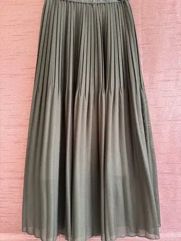 블랙 쉬폰 플리츠 플레어 스커트