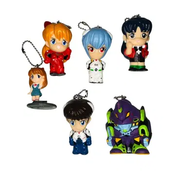 새상품급 신세기 에반게리온 소프트 키링 6체 세트 펜펜 외 컴프