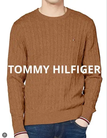 Tommy Hilfiger 케이블 니트 스웨터 카멜