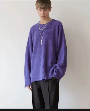 MB STANDARD 로게이지 데미지 니트