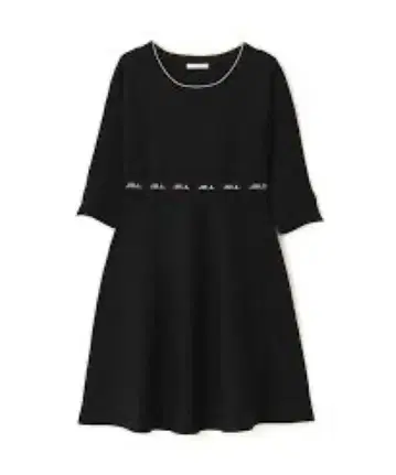 실스튜어트 니트 플레어 원피스 라인 깔끔 블랙