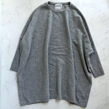 새상품급 비어즐리 울 혼방 빅 니트 풀오버 그레이 F