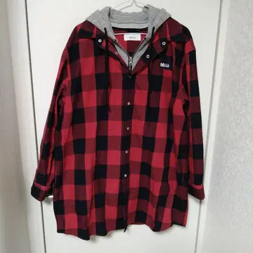 키요하루 문에이지 데빌먼트 MENTAL 후드 부착 빨검 체크 셔츠
