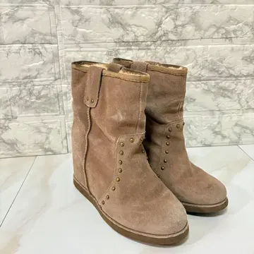 DIANA 다이애나 인힐 보아 부츠 어그 부츠 스터드 천연 가죽