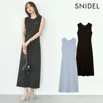 스나이델 원 포인트 컷 원피스 네이비