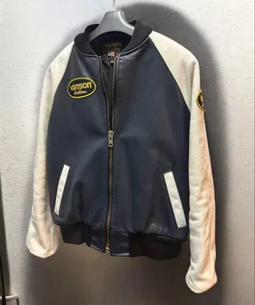 vanson tjv 가죽 자켓 바시티 자켓 40 size