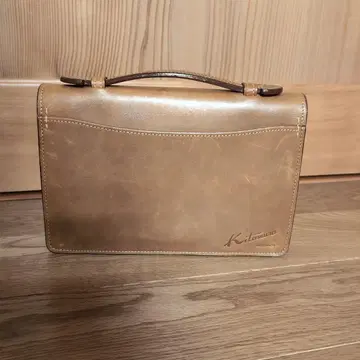 Kitamura 가죽 브리프 케이스 브라운