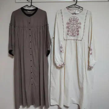 사만사 모스모스 배색 원피스 2세트