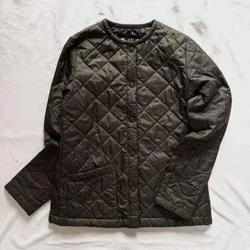 라벤햄 퀼팅 자켓 노카라 카키 여성용 36