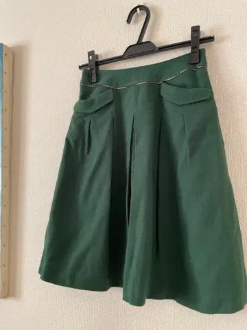 작은 사이즈 그린 플레어 스커트 32 3호 XXS