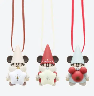 디즈니 크리스마스 릴린린 캡슐 토이 스카이블루 빨간색 화이트 컬러 세트