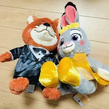 주토피아2 FukuFuku V-BIG 봉제 인형 주디 닉 세트