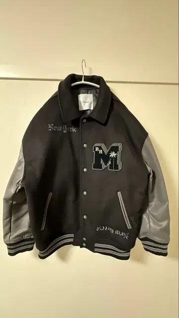 #Re:room 바시티 자켓 블랙/그레이